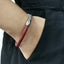 BSS675 STAINLESS STEEL LEATHER HALF BRACELET AAB CO..
