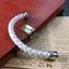 BSS675 STAINLESS STEEL LEATHER HALF BRACELET AAB CO..