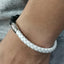 BSS675 STAINLESS STEEL LEATHER HALF BRACELET AAB CO..