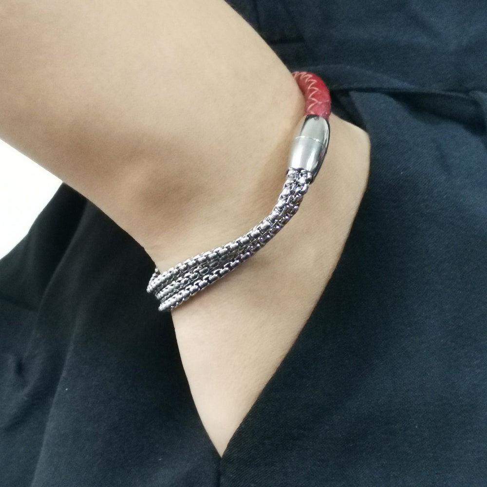 BSS678 STAINLESS STEEL HALF BRACELET
