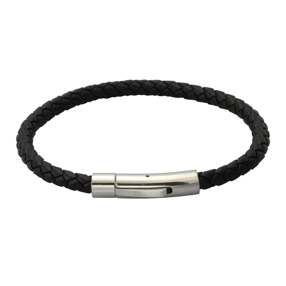 BSS755 STAINLESS STEEL LEATHER BRACELET AAB CO..