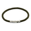 BSS755 STAINLESS STEEL LEATHER BRACELET