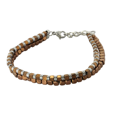 MBSS04 HEMATITE BRACELET WITH STAINLESS STEEL CLOSURE AAB CO..