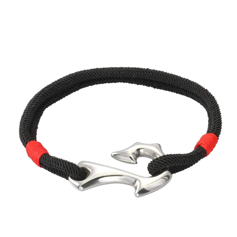 MBSS09  NYLON BRACELET WITH STAINLESS STEEL CLOSURE