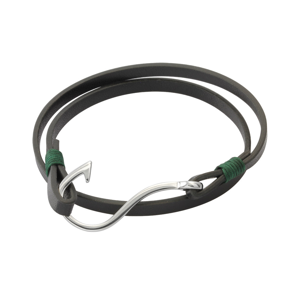 MBSS10 LEATHER BRACELET WITH STAINLESS STEEL CLOSURE AAB CO..