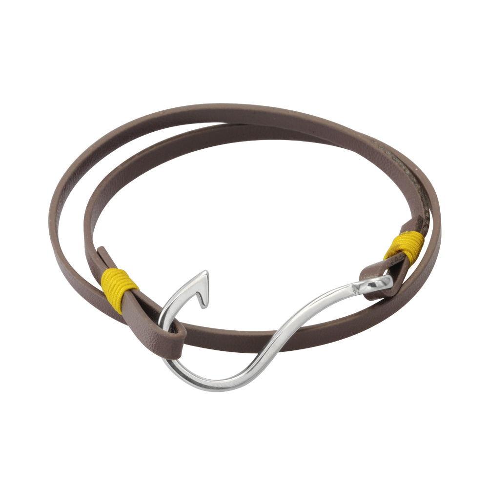 MBSS10 LEATHER BRACELET WITH STAINLESS STEEL CLOSURE AAB CO..