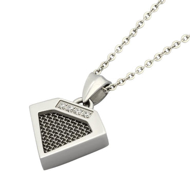 NSS470 STAINLESS STEEL NECKLACE WITH DIAMOND DESIGN AAB CO..