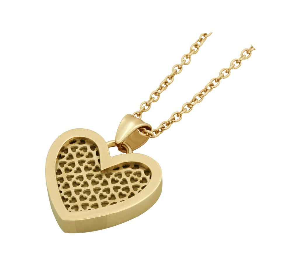 NSS498 STAINLESS STEEL NECKLACE WITH HEART DESIGN