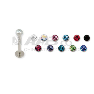 ADJLS TITANIUM LABRET WITH JEWELLED AAB CO..