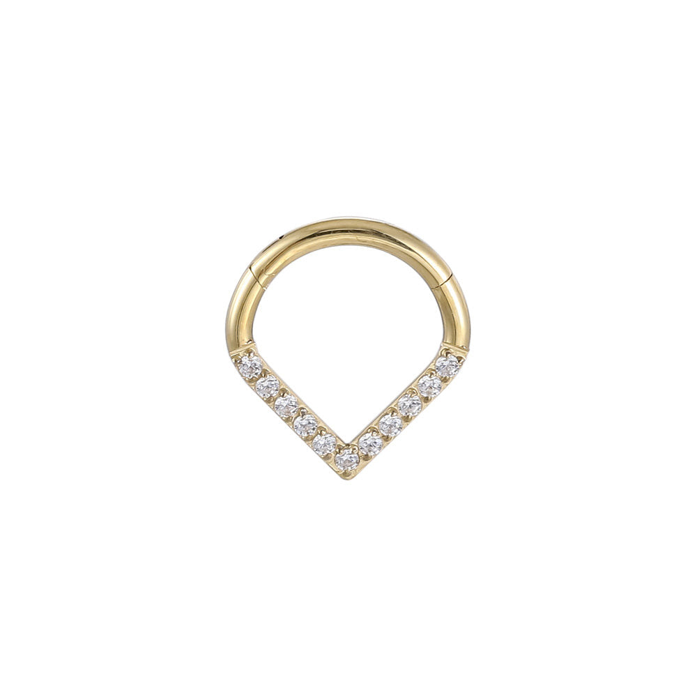 BCM50 Stainless Steel Hinged BCR with CZ(drop shape) AAB CO..