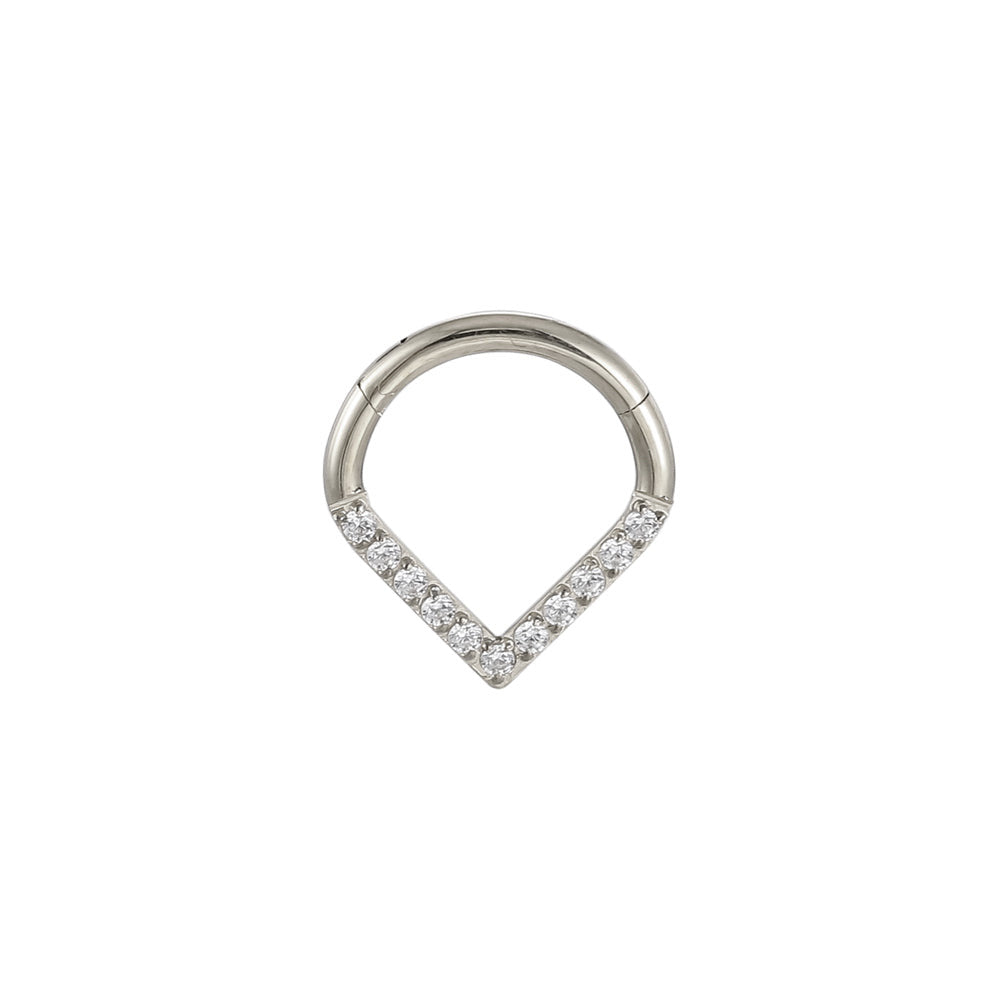 BCM50 Stainless Steel Hinged BCR with CZ(drop shape) AAB CO..