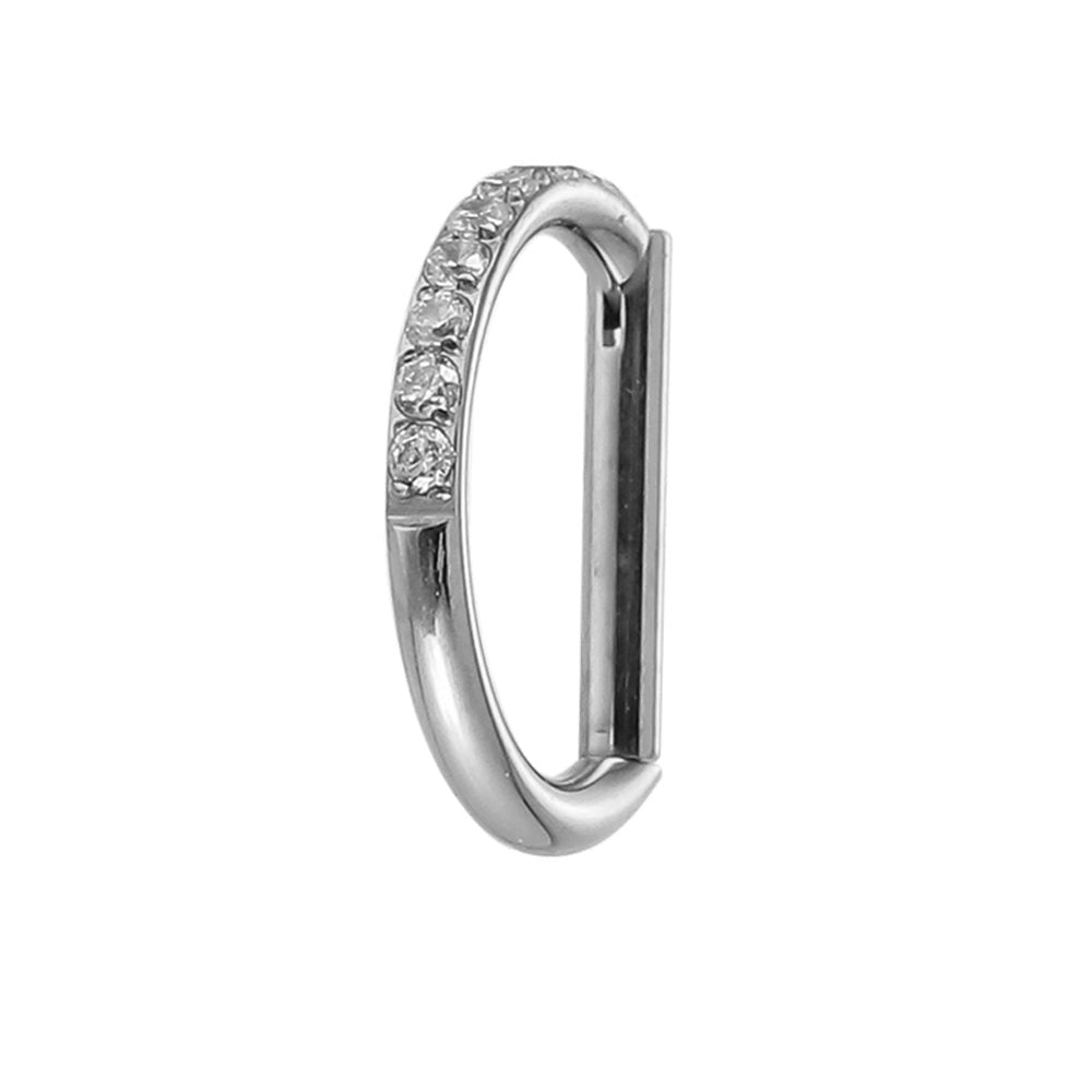 BCM52 Stainless Steel Hinged BCR with CZ(D shape) AAB CO..