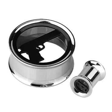 BFTD02 FLESH TUNNEL WITH GUN DESIGN AAB CO..