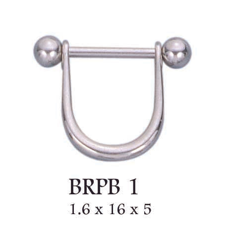BRPB1 BARBELL WITH BALL & U RING AAB CO..