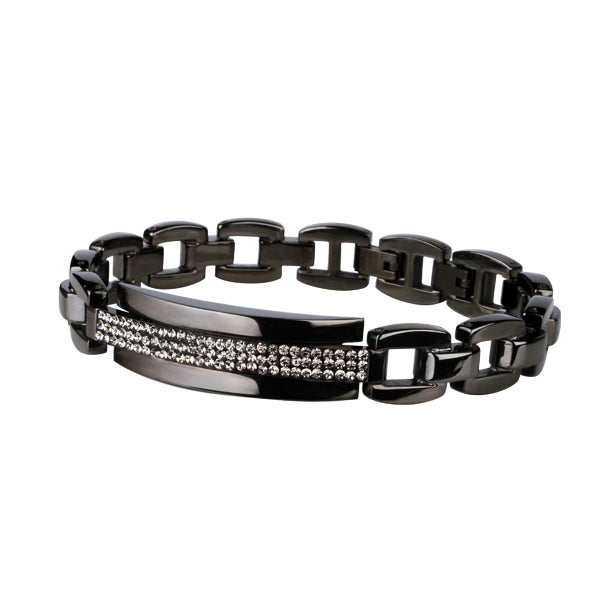 BSS221  STAINLESS STEEL BRACELET WITH FOIL STONE
