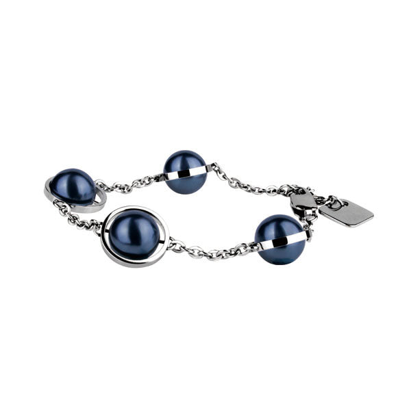BSS225  STAINLESS STEEL BRACELET WITH PEARL AAB CO..