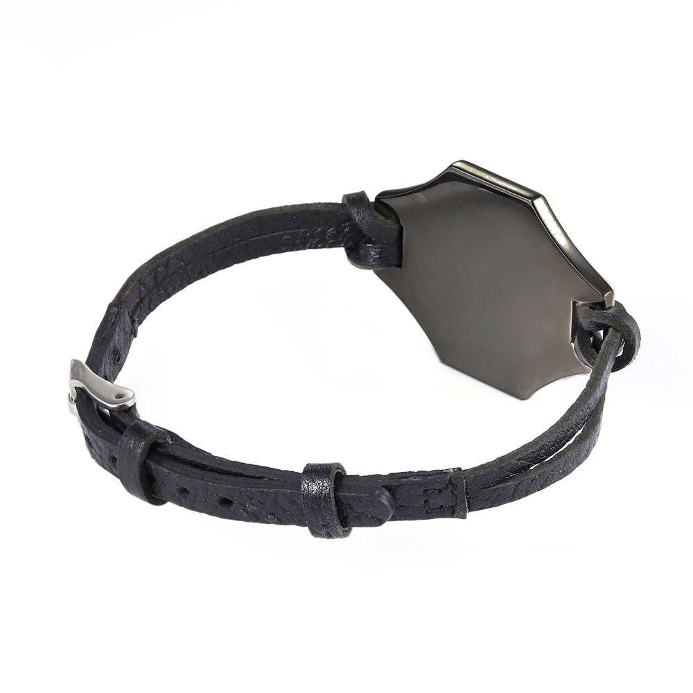 BSS550 STAINLESS STEEL LEATHER BRACELET AAB CO..