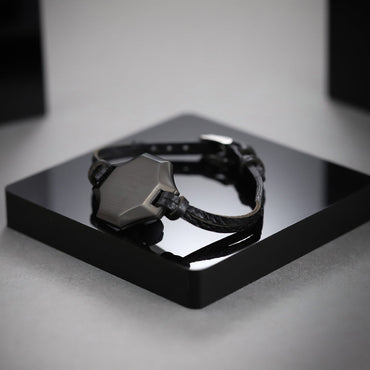 BSS550 STAINLESS STEEL LEATHER BRACELET AAB CO..