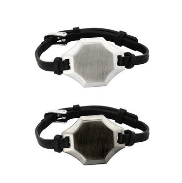 BSS550 STAINLESS STEEL LEATHER BRACELET AAB CO..