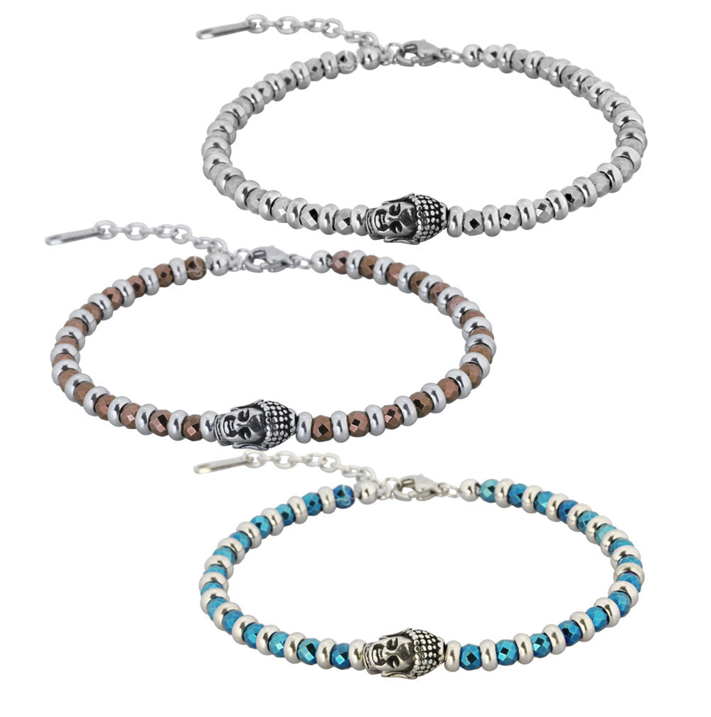 BSS625 STAINLESS STEEL HEMATITE BRACELET