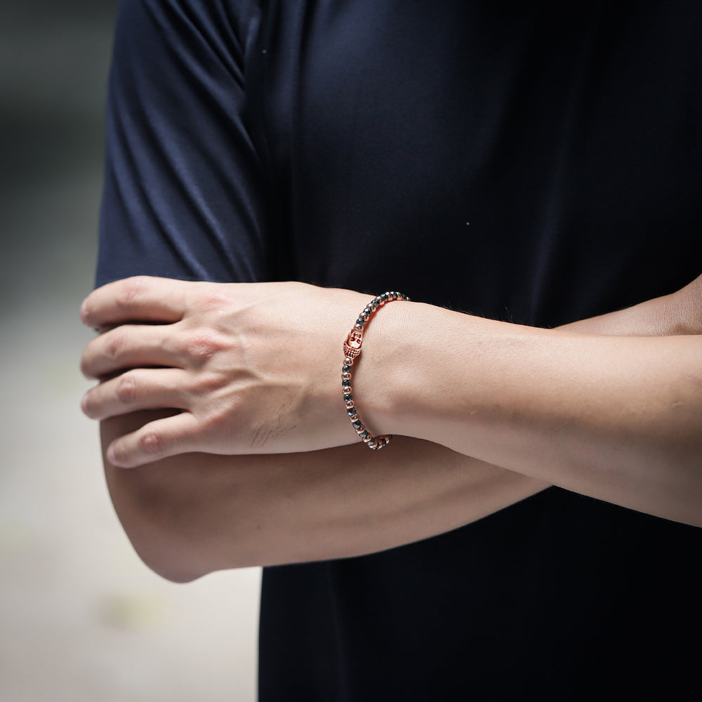 BSS625 STAINLESS STEEL HEMATITE BRACELET