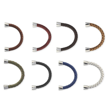 BSS675 STAINLESS STEEL LEATHER HALF BRACELET AAB CO..