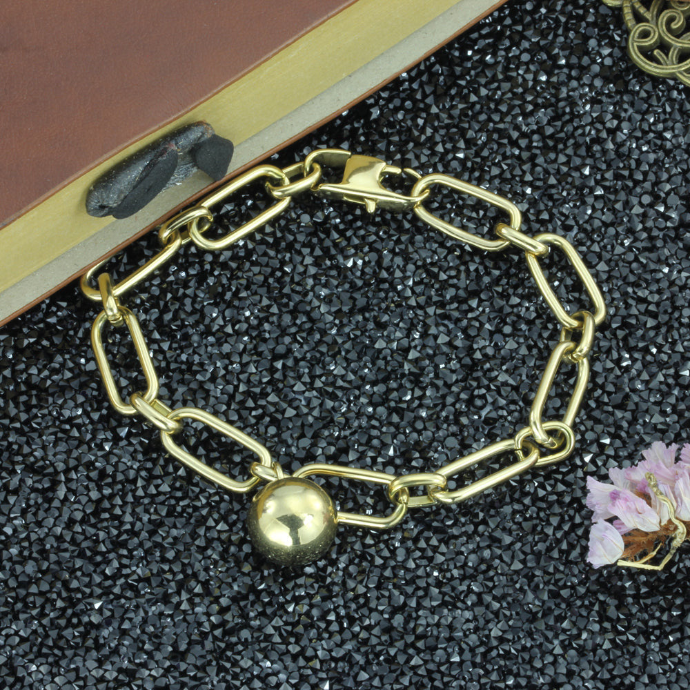 BSS804 STAINLESS STEEL BRACELET WITH BALL AAB CO..