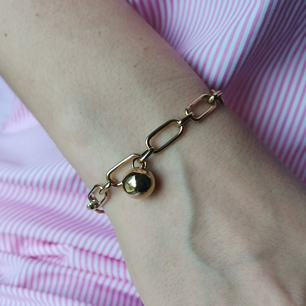 BSS804 STAINLESS STEEL BRACELET WITH BALL AAB CO..