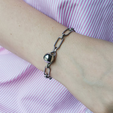 BSS804 STAINLESS STEEL BRACELET WITH BALL AAB CO..