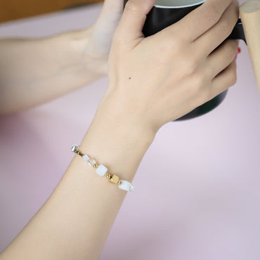 BSS814 STAINLESS STEEL BRACELET WITH GLASS AAB CO..