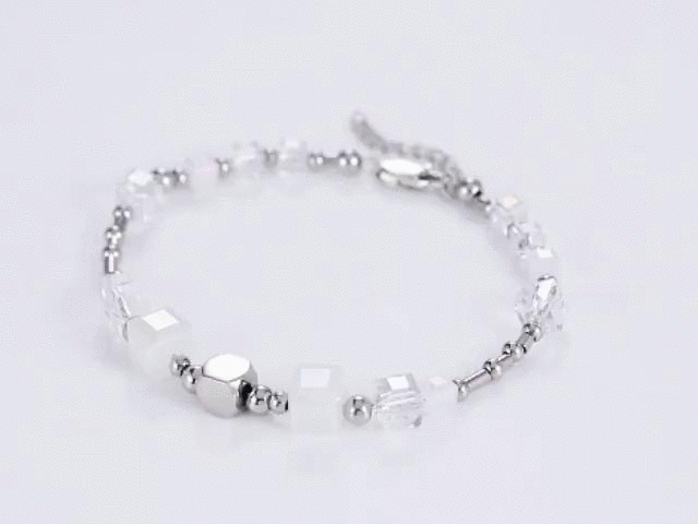 BSS814 STAINLESS STEEL BRACELET WITH GLASS AAB CO..