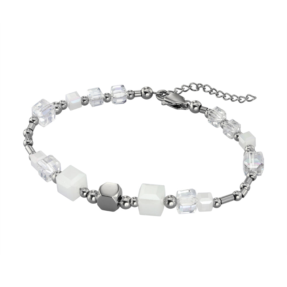 BSS814 STAINLESS STEEL BRACELET WITH GLASS AAB CO..