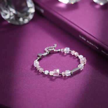 BSS815 STAINLESS STEEL BRACELET WITH GLASS AAB CO..