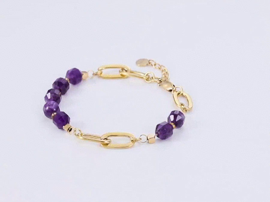 BSS857 STAINLESS STEEL BRACELET WITH NATURAL STONE AAB CO..