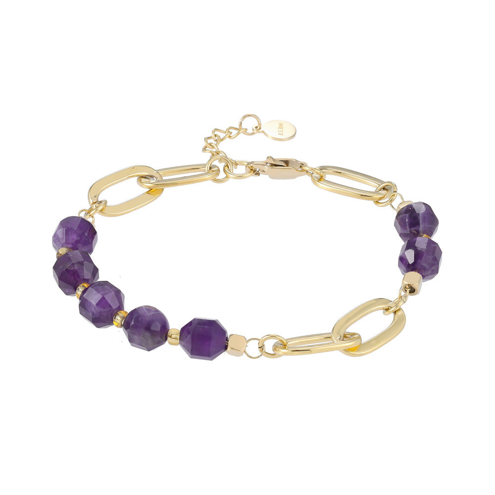 BSS857 STAINLESS STEEL BRACELET WITH NATURAL STONE AAB CO..