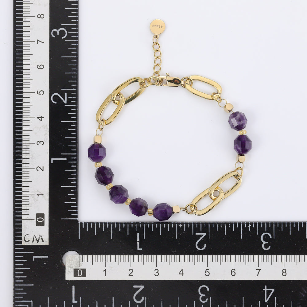 BSS857 STAINLESS STEEL BRACELET WITH NATURAL STONE AAB CO..