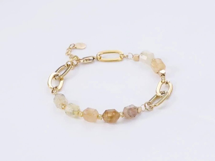 BSS857 STAINLESS STEEL BRACELET WITH NATURAL STONE AAB CO..