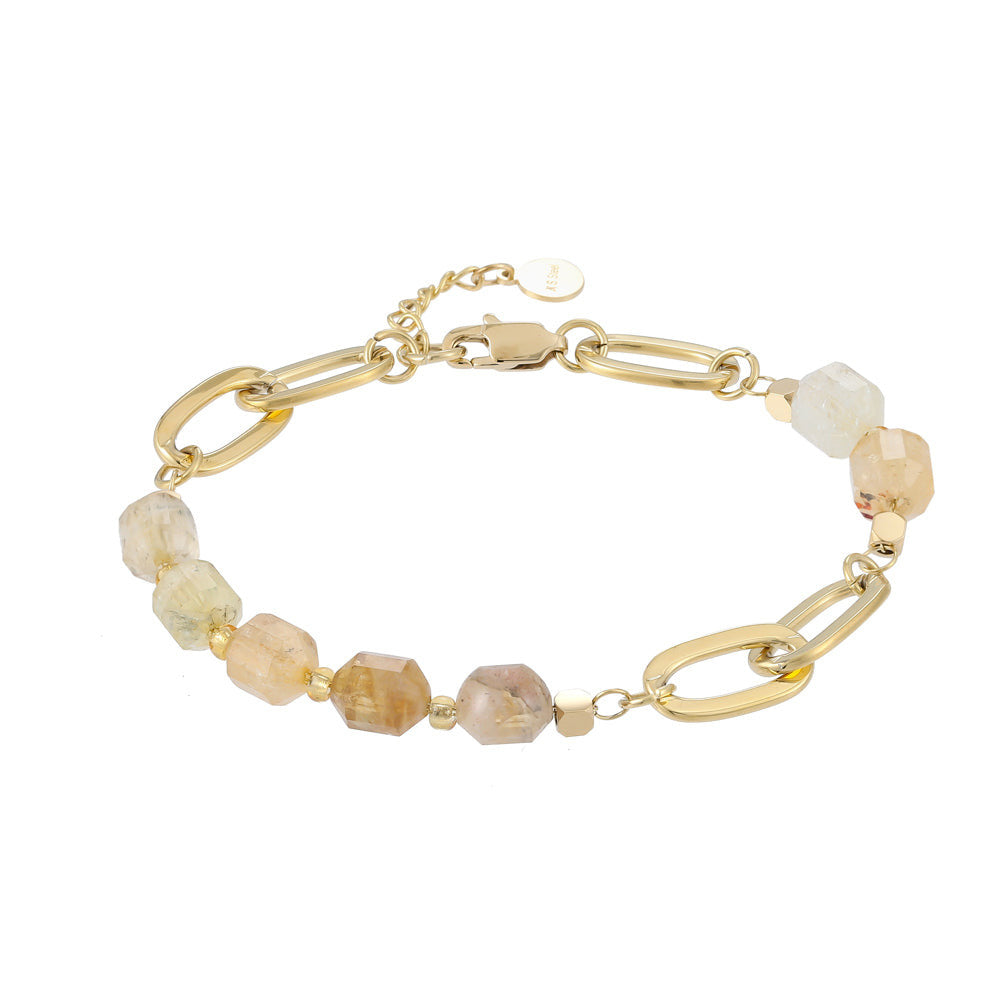 BSS857 STAINLESS STEEL BRACELET WITH NATURAL STONE AAB CO..