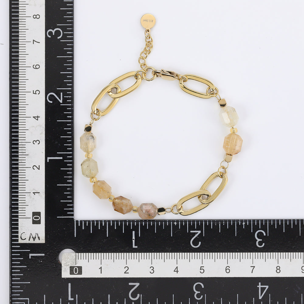 BSS857 STAINLESS STEEL BRACELET WITH NATURAL STONE AAB CO..