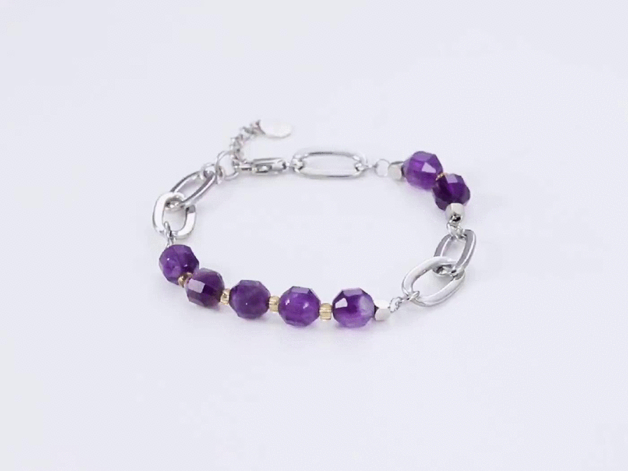 BSS857 STAINLESS STEEL BRACELET WITH NATURAL STONE AAB CO..