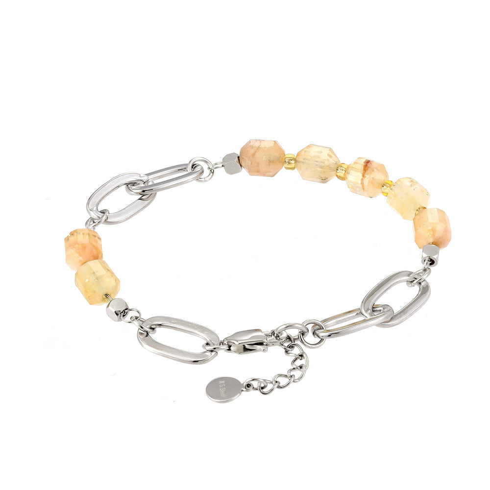 BSS857 STAINLESS STEEL BRACELET WITH NATURAL STONE AAB CO..