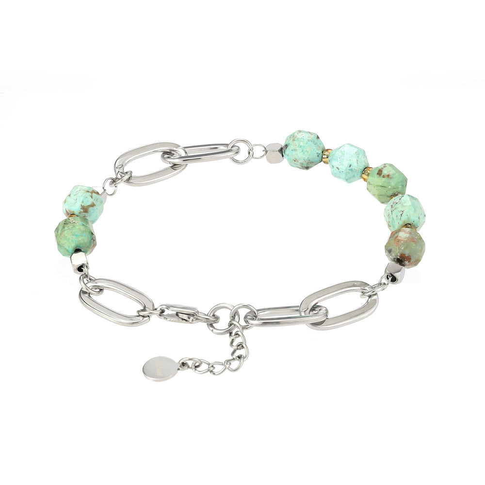 BSS857 STAINLESS STEEL BRACELET WITH NATURAL STONE AAB CO..