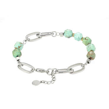 BSS857 STAINLESS STEEL BRACELET WITH NATURAL STONE AAB CO..