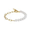 BSS881 STAINLESS STEEL BRACELET WITH SHELL PEARL AAB CO..