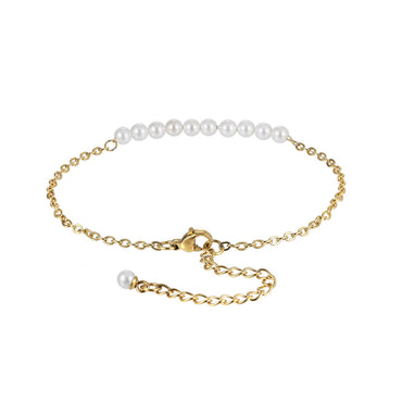BSS883 STAINLESS STEEL BRACELET WITH SHELL PEARL AAB CO..