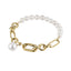 BSS884 STAINLESS STEEL BRACELET WITH SHELL PEARL AAB CO..