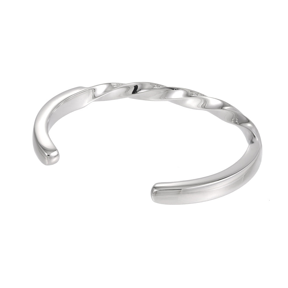 BSSG186 STAINLESS STEEL BANGLE WITH CASTING STONE EFFECT AAB CO..