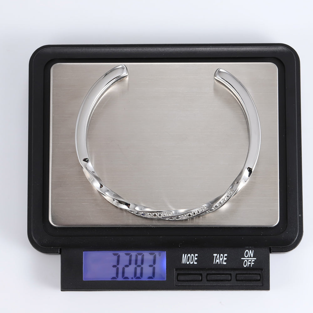 BSSG186 STAINLESS STEEL BANGLE WITH CASTING STONE EFFECT AAB CO..
