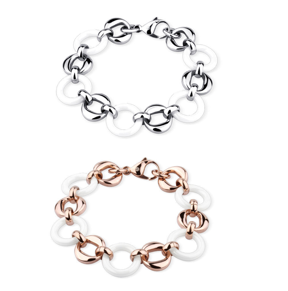 CBS14 STAINLESS STEEL BARCELET WITH CERAMIC