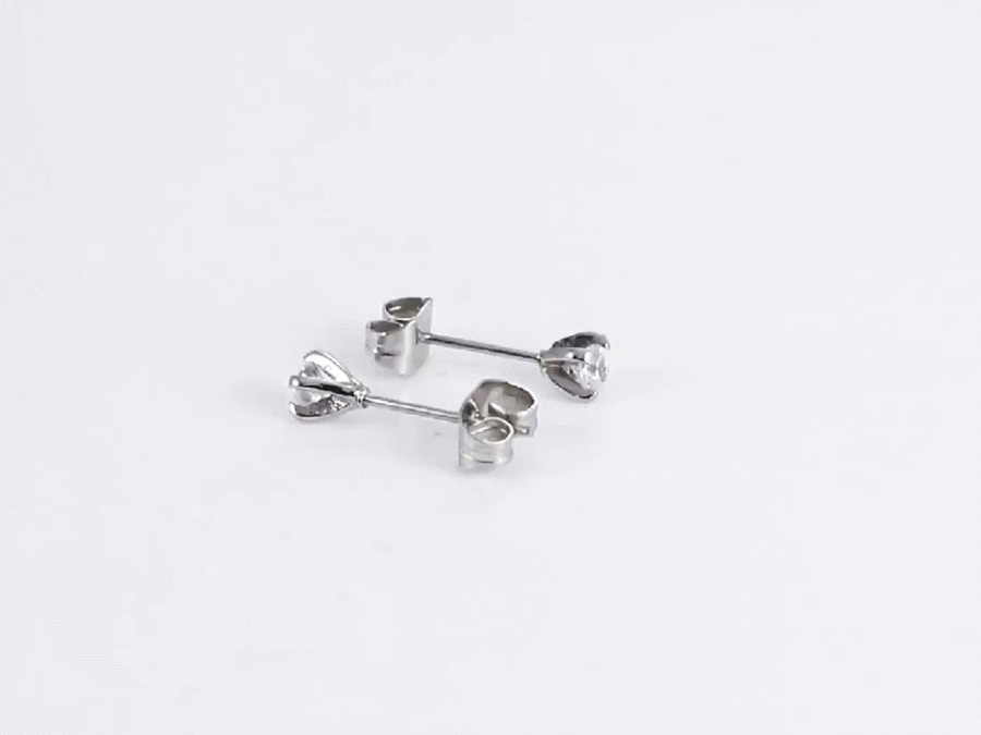 ESJ01 STAINLESS STEEL EAR STUDS CZ AAB CO..